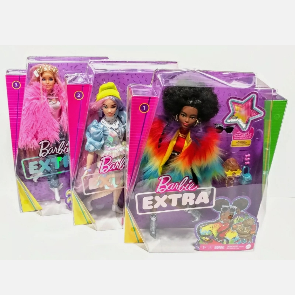 2020 MATTEL Barbie EXTRA Dolls #1 #2 & #3 Lot NIB